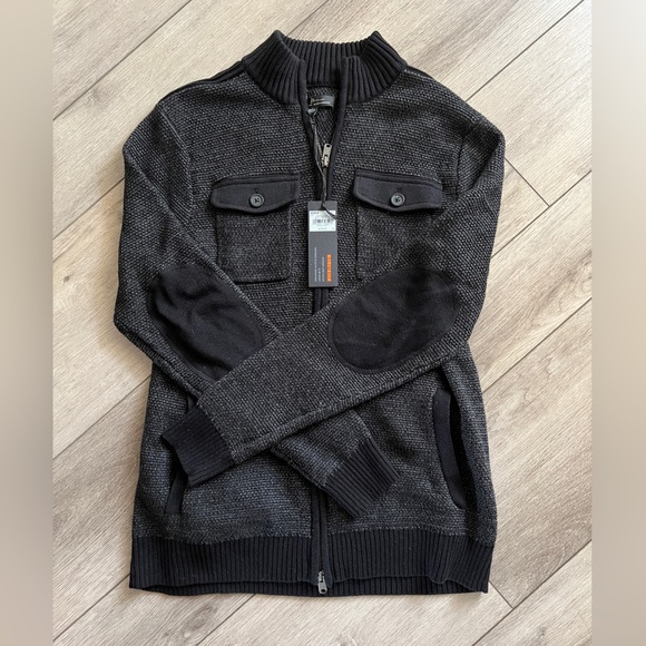 Marc Anthony Other - NWT Marc Anthony mens jacket, sweater, black knit, thick soft cotton. SZ L